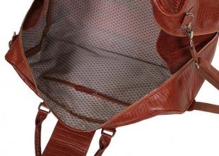 Кожаная дорожная сумка саквояж 45 л VIP COLLECTION, коньячный