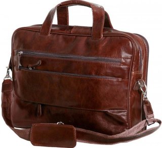 Кожаная сумка для ноутбука 15,6” Vip Collection 37922 Brown Dixy
