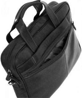 Кожаная сумка для ноутбука 15,6” Vip Collection 50104 Black flotar