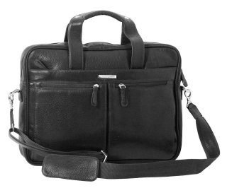 Кожаная сумка для ноутбука 15,6” Vip Collection 50104 Black flotar