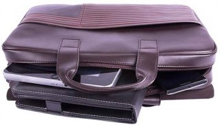 Кожаная сумка для ноутбука 15,6” Vip Collection V 402 Brown Business Collection