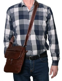 Шкіряна сумка Vip Collection 1417 Brown Dixy