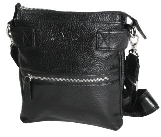 Кожаная сумка Vip Collection 1424 Black flotar