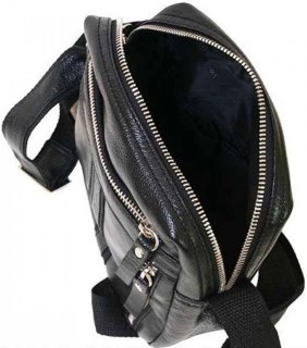 Кожаная сумка Vip Collection 1439 Black flotar