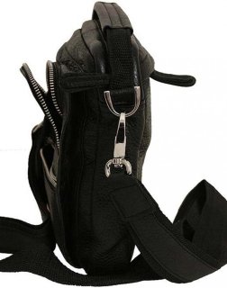 Кожаная сумка Vip Collection 1442 Black flotar