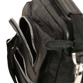 Кожаная сумка Vip Collection 1442 Black flotar