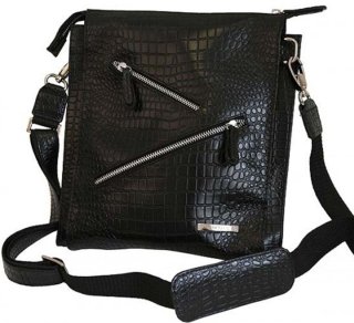 Кожаная сумка Vip Collection 1445 Black croco