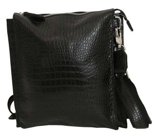 Кожаная сумка Vip Collection 1445 Black croco