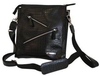Кожаная сумка Vip Collection 1445 Black croco