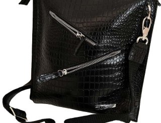 Кожаная сумка Vip Collection 1445 Black croco