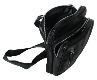 Шкіряна сумка Vip Collection 1447 Black flotar