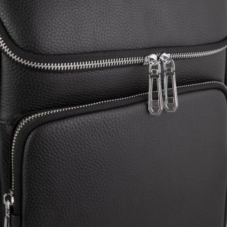 Кожаный мужской рюкзак Tiding Bag Черный