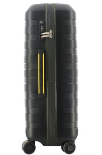 Легка валіза гігант із гнучкого поліпропілену 118 л Roncato Box, чорний з жовтим