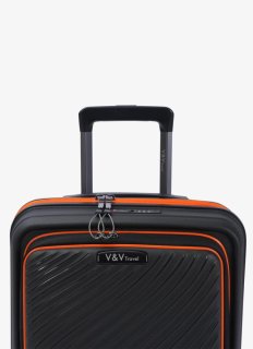 Маленький авиачемодан V&V Travel Urban с карманом для ноутбука – 40 л, 2,4 кг Черный