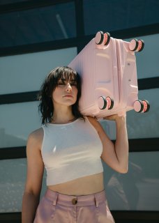 Малый чемодан Heys Pastel ручная кладь на 37/44 л из поликарбоната Розовый