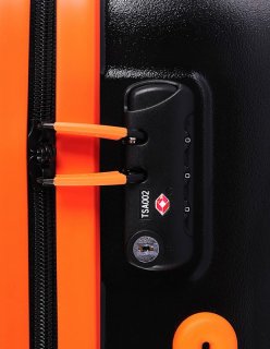 Малый чемодан из поликарбоната 35 л Lojel Nimbus, черный с оранжевым