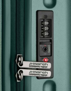 Малый чемодан из поликарбоната 40 л March Omega, зеленый