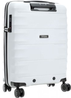 Малый чемодан на 4-х колесах 35 л Titan Highlight Off-White