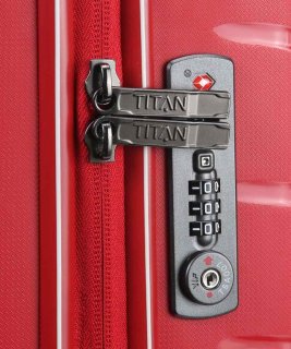 Малый чемодан на 4-х колесах 39 л Titan Limit, красный