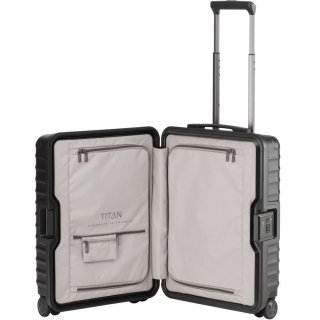 Мала валіза ручна поклажа Titan Litron Frame – 45 л, 3,4 кг Чорна