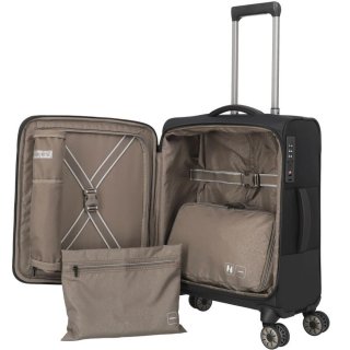 Мала валіза Travelite Crosslite 5.0 ручна поклажа на 37 л вагою 2,8 кг з відділом для ноутбука Чорний
