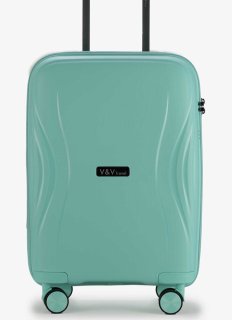 Малый чемодан V&V Travel Flash light 2.0 ручная кладь на 40 л весом 2,2 кг из полипропилена Бирюзовый