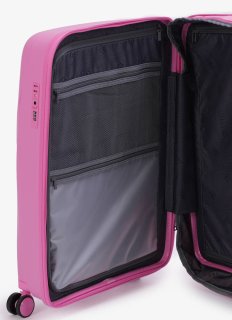 Малый чемодан V&V Travel Flash light 2.0 ручная кладь на 40 л весом 2,2 кг из полипропилена Розовый