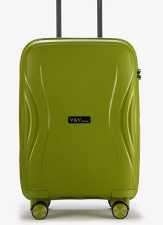 Малый чемодан V&V Travel Flash light 2.0 ручная кладь на 40 л весом 2,2 кг из полипропилена Зеленый