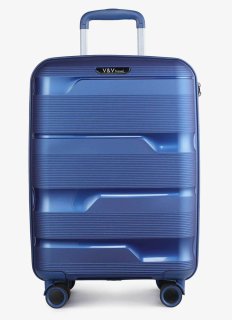 Мала валіза ручна поклажа V&V Travel Metallo – 38 л, 2,4 кг Синя