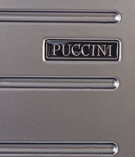 Малый дорожный пластиковый чемодан 4-х колесный PUCCINI, антрацит