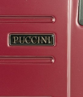 Малый дорожный пластиковый чемодан 4-х колесный PUCCINI, бордовый