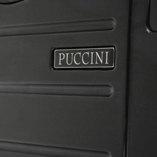 Малый дорожный пластиковый чемодан 4-х колесный PUCCINI, черный