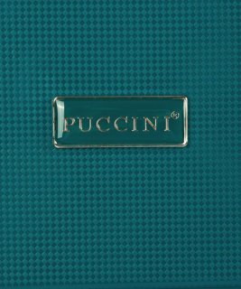Малый дорожный пластиковый чемодан 4-х колесный PUCCINI, изумруд