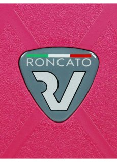 Малый полипропиленовый чемодан на 4-х колесах 30 л Roncato Light, малиновый