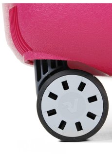 Малый полипропиленовый чемодан на 4-х колесах 30 л Roncato Light, малиновый