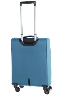 Мала валіза з тканини на 4-х колесах 37 л March Flybird, блакитна 