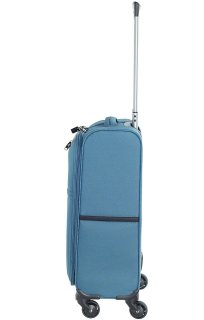 Мала валіза з тканини на 4-х колесах 37 л March Flybird, блакитна 