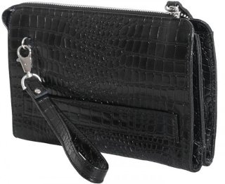 Мужская кожаная борсетка Vip Collection 410 Black croco