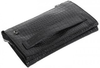 Мужская кожаная борсетка Vip Collection 410 Black croco