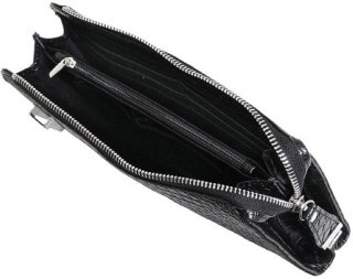 Мужская кожаная борсетка Vip Collection 410 Black croco