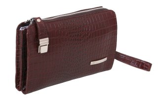 Чоловіча шкіряна борсетка Vip Collection 410 Brown croco