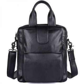 Мужская кожаная сумка через плечо  Tiding Bag Черная