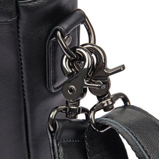 Чоловіча шкіряна сумка через плече Tiding Bag Чорна