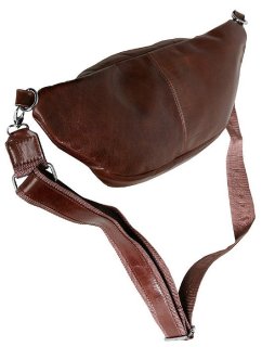 Мужская сумка-бананка кожаная Vip Collection 1454-D Коричневая