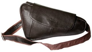 Мужская сумка-бананка кожаная Vip Collection 1455-F Коричневая