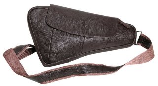 Мужская сумка-бананка кожаная Vip Collection 1455-F Коричневая