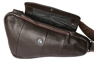 Мужская сумка-бананка кожаная Vip Collection 1455-F Коричневая