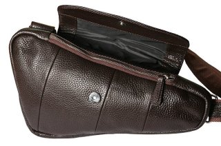 Мужская сумка-бананка кожаная Vip Collection 1455-F Коричневая