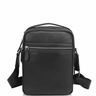 Чоловіча сумка через плече із натуральної шкіри Tiding Bag Чорна