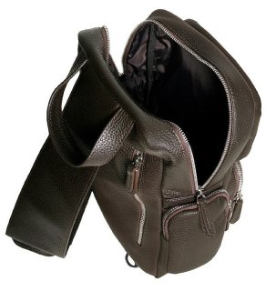 Мужская сумка-рюкзак кожаная Vip Collection 1453-F Коричневая